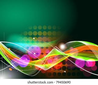 Abstract colorful vector wave line background