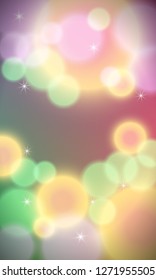 Abstract colorful vertical background with bokeh lights and lens flare. Vector illustration