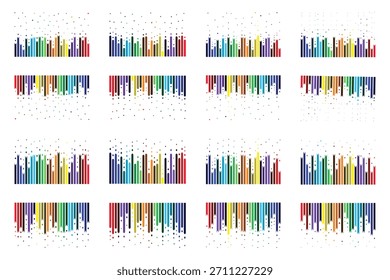 Barra de Vertical colorida Abstractas y conjunto de gráficos de puntos - Elementos de diseño modernos.