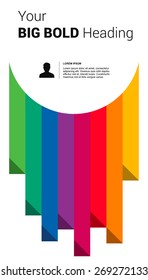 abstract colorful vertical lines background with text space 9 steps each divided with separate color