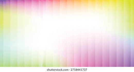 Fundo de listras verticais coloridas abstratas com gradientes de pastel macio e efeito de luz do centro branco brilhante para apresentações de mídia digital moderna e projetos de design gráfico criativo