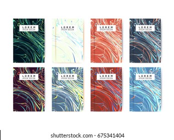Abstract Colorful Vibrant Poster Vector Design Template Set - Artistic Cover Ideas