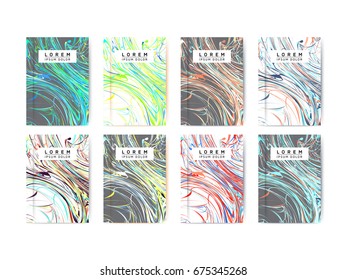 Abstract Colorful Vibrant Poster Vector Design Template Set - Artistic Cover Ideas