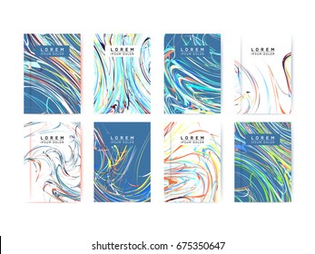 Abstract Colorful Vibrant Poster Vector Design Template Set - Artistic Cover Ideas