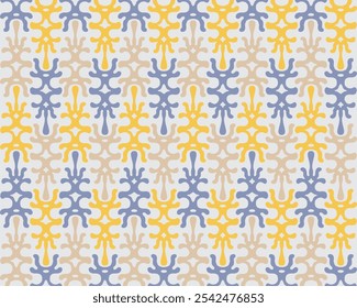 Abstract colorful vintage ethnic shape monochrome pattern background vector illustration fabric textile motif print art texture editable