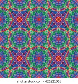 Abstract colorful vintage pattern. Good for tiles, printing on paper and fabric.