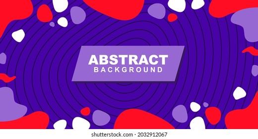 Resumen de la ilustración de la textura de fondo violeta y geométrica de color con círculos de línea de objetos rojos. Genial para banner, plantilla de medios sociales, afiches y plantilla de volante