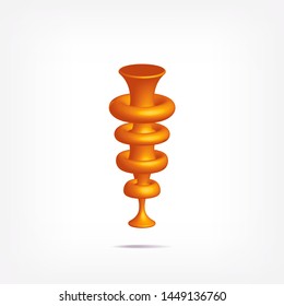 Abstract colorful volumetric twisted shape. Vector design element for web design on light background. Metal screw. Technology detail. Pipe. 