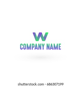 Abstract Colorful W Logo