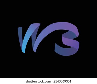 Abstract Colorful W3 3d Logo template. Flat Vector Logo Design Element.