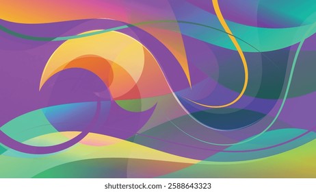 Abstract colorful wallpaper in neon tones. Excellent background for decorating pages in social networks, posters, presentations, outdoor advertising and your other projects. Vector.