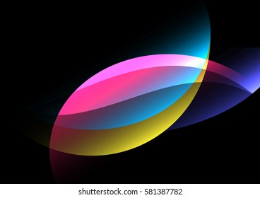 Abstract colorful wallpaper on black.