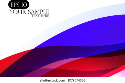 Abstract colorful wallpaper. Wavy shape, blue, red, white colors. Vector design. 