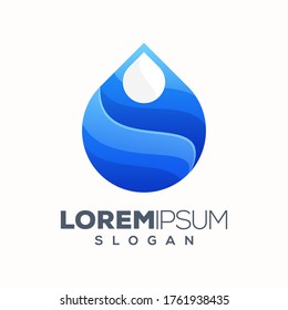 abstract colorful water logo design