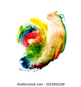 Abstract colorful watercolor artistic stain vector background
