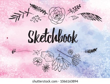 Abstract colorful watercolor background. Digital art pinting. Vector illustration