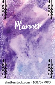 Abstract colorful watercolor background. Digital art pinting. Vector illustration