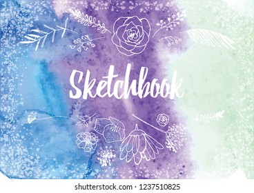 Abstract colorful watercolor background. Digital art pinting. Vector illustration