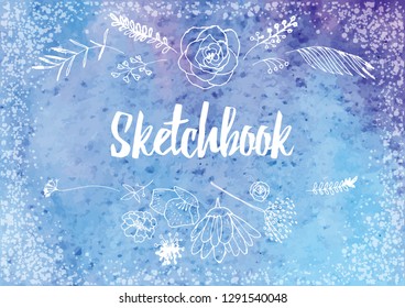 Abstract colorful watercolor background. Digital art pinting. Vector illustration