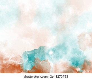 Abstract colorful watercolor for background. Digital art painting. For Watercolor wedding invitation card