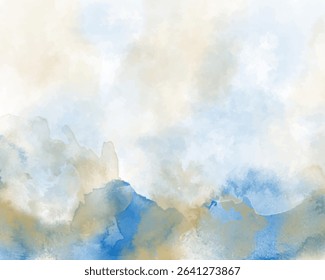 Abstract colorful watercolor for background. Digital art painting. For Watercolor wedding invitation card