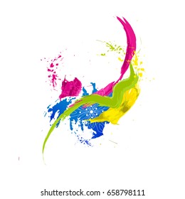 Abstract colorful watercolor background. Spots and splashes. Vector illustration