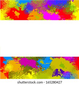 abstract colorful watercolor background. white frame for text. Vector