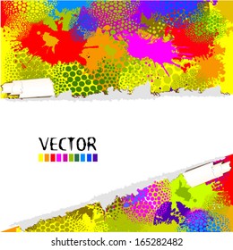 abstract colorful watercolor background. white frame for text. Vector