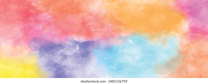 Abstract colorful watercolor brush painting soft background. Abstract watercolor painted background, Colorful gradient ink colors wet effect hand drawn canvas background wallpaper	