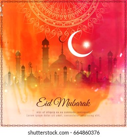 Abstract colorful watercolor Eid Mubarak background