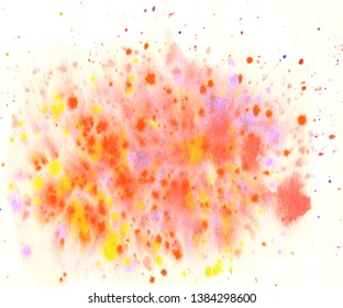 Abstract colorful watercolor hand paint texture, isolated on white background, watercolor textured backdrop, watercolor drop, traced, vector eps 10