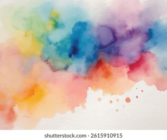 Abstract colorful watercolor hand painted spot. Artistic creative background