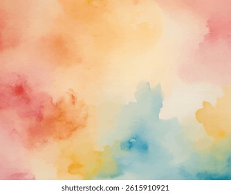 Abstract colorful watercolor hand painted spot. Artistic creative background