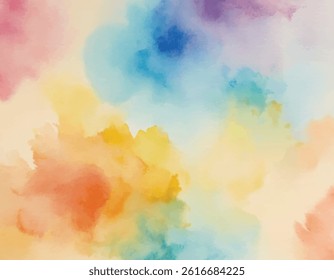 Abstract colorful watercolor hand painted spot. Artistic creative background