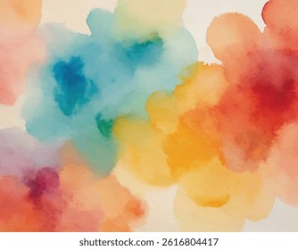 Abstract colorful watercolor hand painted spot. Artistic creative background