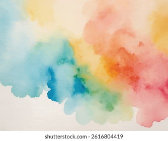 Abstract colorful watercolor hand painted spot. Artistic creative background