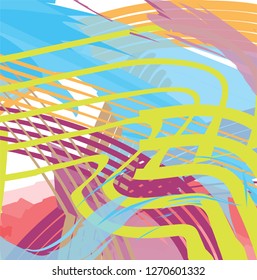 abstract colorful watercolor and scribble lines textures background. creative colourful nice brush strokes and hand drawn for your design 