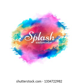 Abstract colorful watercolor splash design vector