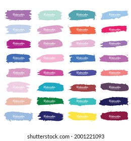 Abstract colorful watercolor stroke set design