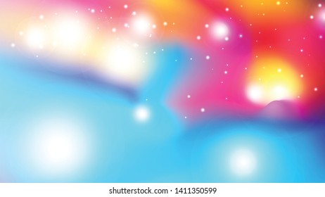 Abstract colorful watercolor style background with cluster of scattering star and glitter
