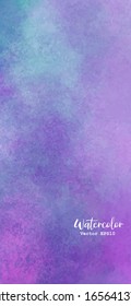Abstract colorful watercolor texture hand drawing graphic design vector EPS10 illustration. Wallpaper or theme of smartphone screen.  