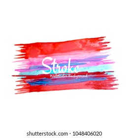 Abstract colorful watercolor vector stroke design background