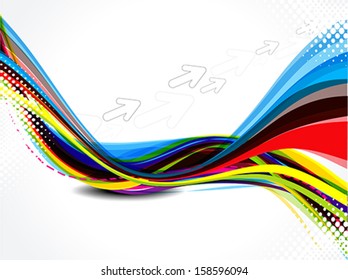 abstract colorful wave with arrow vector illustration 