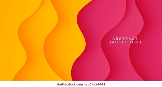 Abstract colorful wave background with bright color orange and pink on background. Eps10 vector