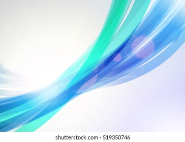 Abstract colorful wave background. Bright shining sun. Summer or spring background. Wave background with light effects. Vector illustration