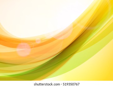 Abstract colorful wave background. Bright shining sun. Summer or spring background. Wave background with light effects. Vector illustration