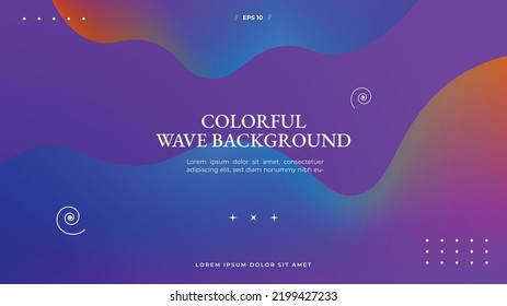Abstract Colorful Wave Background for Cover. Fluid Shapes Composition. Futuristic Design Poster. Gradient Color for Wallpaper. Vector Illustration