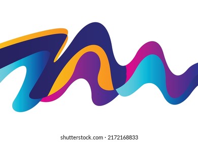 Abstract Colorful Wave Background Design Template