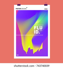 Abstract Colorful Wave Background. Dynamic Flux Effect Vector Illustration Design Template.