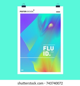 Abstract Colorful Wave Background. Dynamic Flux Effect Vector Illustration Design Template.